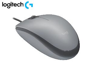  M110, Logitech, Mouse, USB 1,8m, 1000dpi, 3 Button, 90 g, Mid Grey.