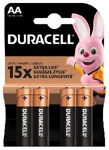  MN1500, DURACELL, Battery, LR6 / AA Blister 4pcs, 1,5V, 15X EXTRA LIFE.