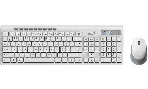  SlimStar 8230, Genius, Keyboard, Wireless BT keyboard and mouse combo-Dual mode with Bluetooth and 2.4Ghz WHITE.