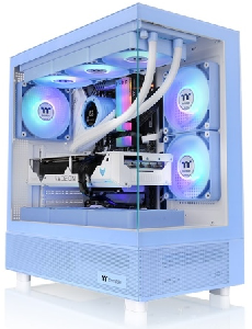  View 270 TG ARGB Hydrangea Blue, THERMALTAKE, CASE, Hydrangea Blue, E-ATX, 1x140mm ARGB Fan, AIO 360mm, air 180mm, GPU 420mm
