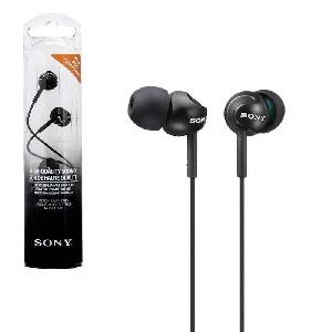  EX110 , SONY, Earphone, In-Ear  9mm Driver Deep Bass Black incl. Microphone 29225.