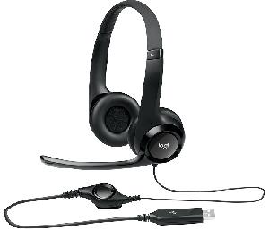  H390, Logitech, Earphone, L981-000406, Corded Headset mic - BLACK USB (1.9 m) Black.