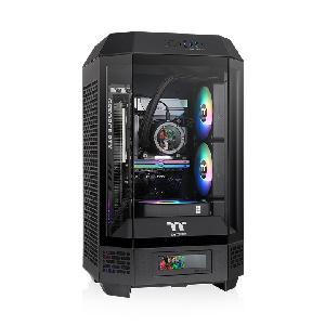  The Tower 250, THERMALTAKE, CASE, Black, Mini-ITX, 2x120mm Fans, AIO 360mm, air 210mm, GPU 360mm, 1x3.5”, Type-C, USB 3.0x2,