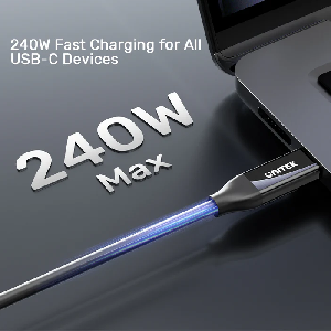  C14100ABK01-2M, UNITEK, Cable, 2M USB4 CM Type-C To Type-C Certified Thunderbolt 3/4 ,40Gbps/8K 60Hz/240W.