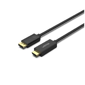  V1608A, UNITEK, Cable, 1.8M, DP1.2 To HDMI 4K 60Hz Adapter Cable, Balck.