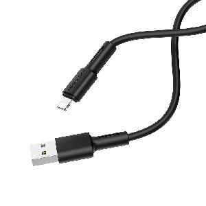 BX31 BOROFONE Soft silicone charging data cable for Lightning Black 6931474710352