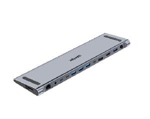  D1106A, UNITEK, Docking Station, 13-in 2 KVM (2*HDMI+DP+USB+2*USB 10Gb+USB-C 10Gbp+SD/Micro+Audio+1GB LAN+PD 100W+DC5V)+HDMI