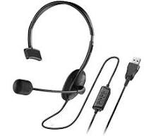  HS-100U, Genius, Earphone, single-ear, For office, USB, 2m, Black.