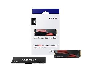  990 PRO w/ Heatsink 4 TB SSD NVMe™ M.2, SAMSUNG, M2 SSD, 2280, PCIe Gen 4.0, R 7,450 MB/s, W 6,900 MB/s, 2400 TBW.