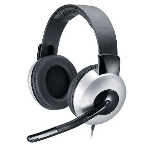  HS-05A, Genius, Headset, Volume control, mic mute, 3.5 mm jack, 1.8 m, Silver.