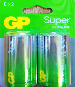  GPPCA13AS127, GP, Battery, Dx2, 1.5V Super Alkaline.