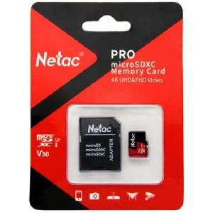  P500 Extreme Pro, NETAC, Memory Card, 256GB MicroSDXC V30/A1/C10 up to 100MB/s, retail pack with adapter/Video Speed Clas 30