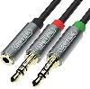  Y-C957ABK , UNITEK, Adapter, 0.2M, 3.5MM AUX Audio Cable - Female to 2*Male.