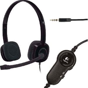  H151, LOGITECH, Earphone, L981-000589, 1x3.5mm, In-line controls, 1.8 m, (noise-canceling mic) Black.