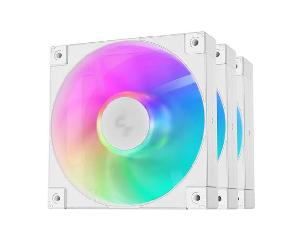  FD12 ARGB WH 3 IN 1, DEEPCOOL, Fan, 120mm, PWM 400~2050RPM, 63.6CFM, ≤26.9 dB, 4+3-pin, ARGB, White.