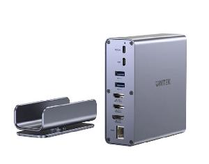  D1135AGY01, UNITEK, Docking Station, 15-in-1 (2*HDMI 4K+DP 4K+2*USB2.0+USB3.0+2*USB 10Gbps+USB-C 5Gbps + USB-C 10Gb+ SD/Micr